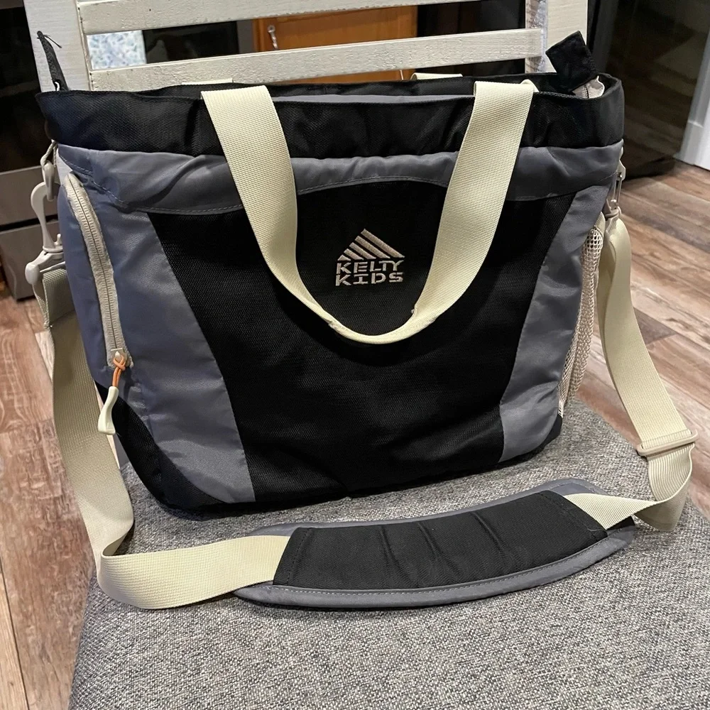 Kelty Kids Diaper Messenger Bag - black, grey and brown